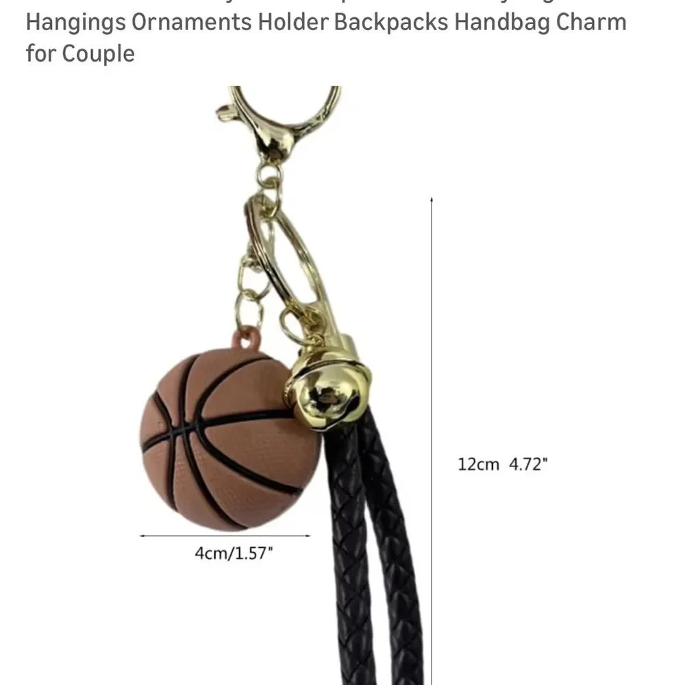 Basketball Keychain with braided leather Strap